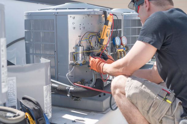 what is hvac technician working on controls of a unit